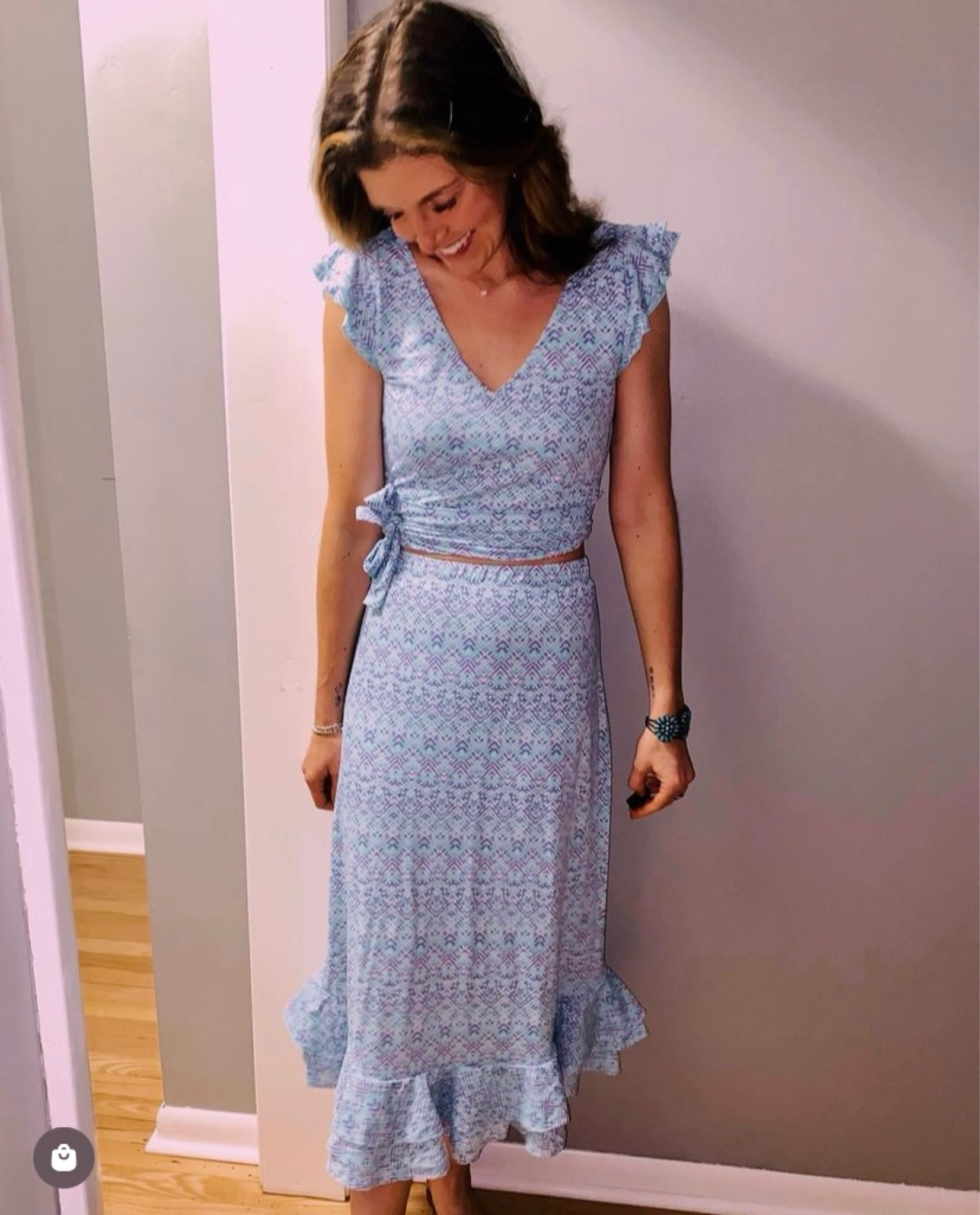 Had the winter blues so I put on these pretty blues & reminisced about last year’s beach vacation in Naples. 💙 Very fitting that these two pieces are part of @cabanalife’s newest collections. This Naples V-Neck Wrap Top can be matched with the Naples Ruffle Maxi Skirt I’m wearing or switch it up with some white jeans for 2 fun & fabulous looks! If you’re lucky enough to be going somewhere warm this winter, this is a must have sun safe & fashionable outfit to pack for your trip. ☀️🌊🏖️ 
•
•
•
#cabanalifestyle #cabanalife #upfclothing #upf50 #upf50plus #melanoma #beachvacation #beach #naples #florida #skincancer #melanomasurvivor #skincancer #cancer #cancerprevention #sunsafe #sunsafety #melanomaawareness #clothingbrand #fashion #clothing #fashionbrand 

#LTKSeasonal #LTKstyletip #LTKfindsunder100