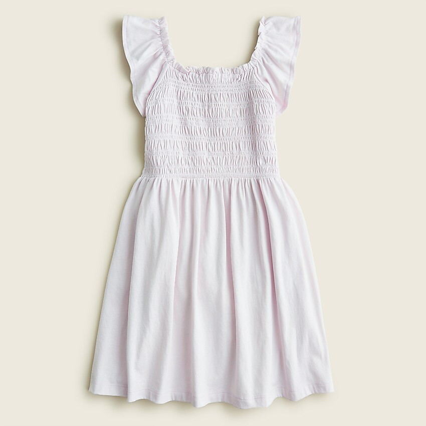 Girls' smocked flutter-shoulder dress | J. Crew US