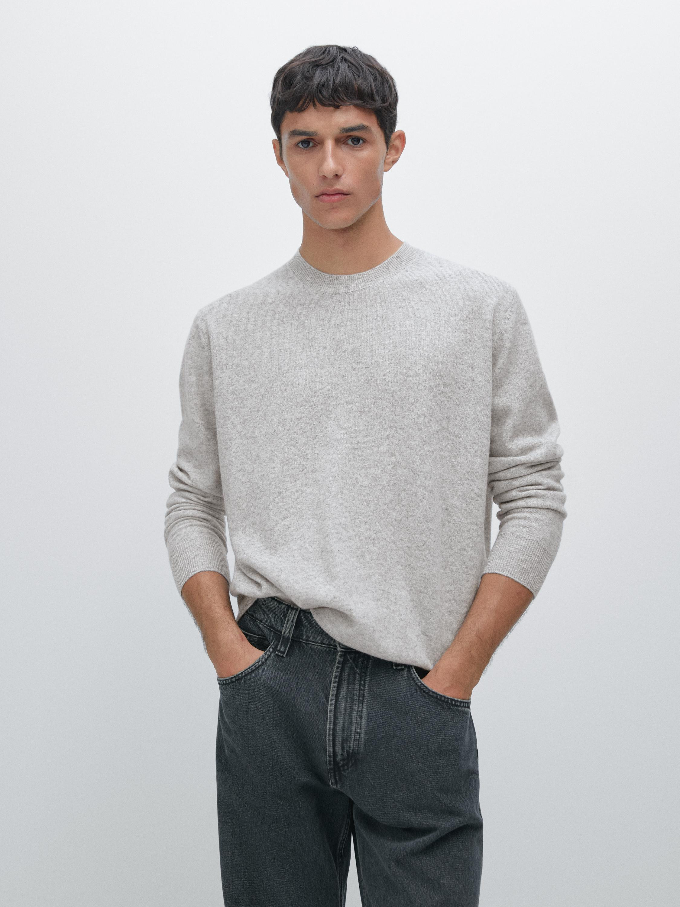 Wool blend crew neck sweater | Massimo Dutti US