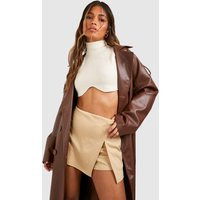Womens Tailored Split Skort - Beige - 10, Beige | Boohoo.com (UK & IE)