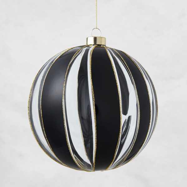 Oversized Striped Glass Ornament | Z Gallerie