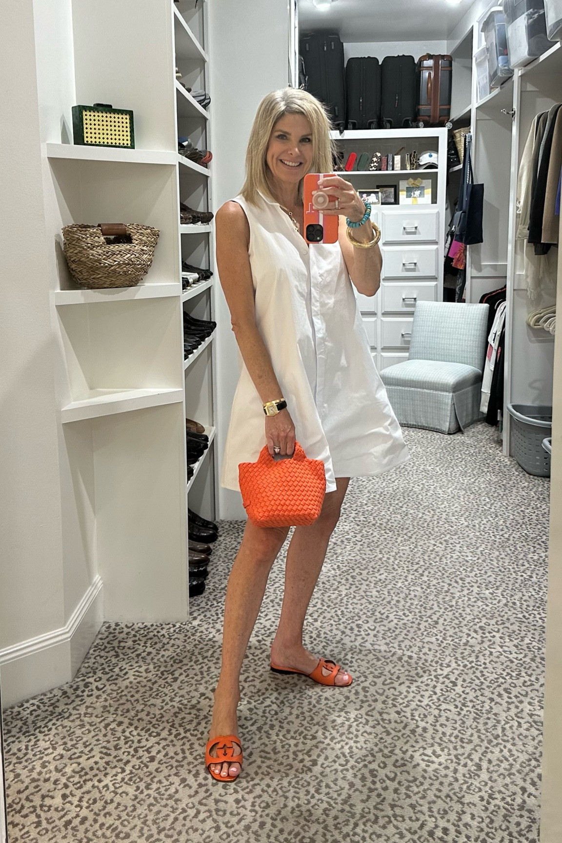 Super easy breezy look. 
Dress - S
Slides fit TTS
Bag comes in several colors 

#LTKSeasonal #LTKitbag #LTKshoecrush