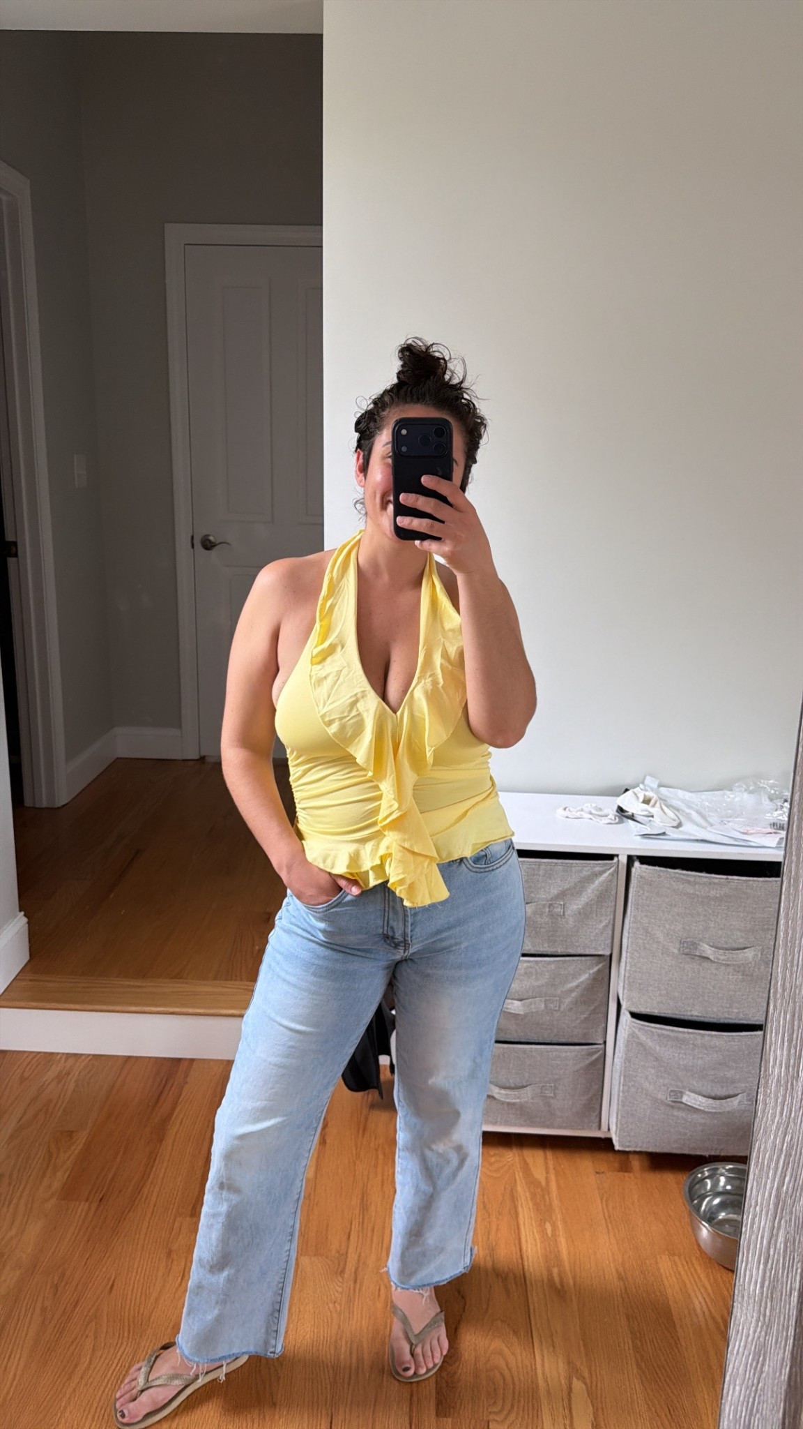 Yellow ruffle halter v neck top and jeans 

#ruffle #ruffletop #yellowtop #yellow #womens #womensfashion #womensclothing #vneck #haltertop #summer #summerfashion #spring #springfashion #goingouttop #amazon #amazonfind #amazonfashion #ltkfind #ltkfashion 

#LTKgrwm #LTKootd #LTKmomlife