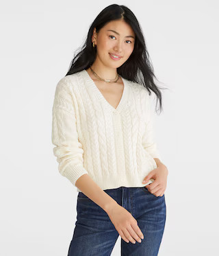 Long Sleeve Cable Knit Cardigan | Aeropostale