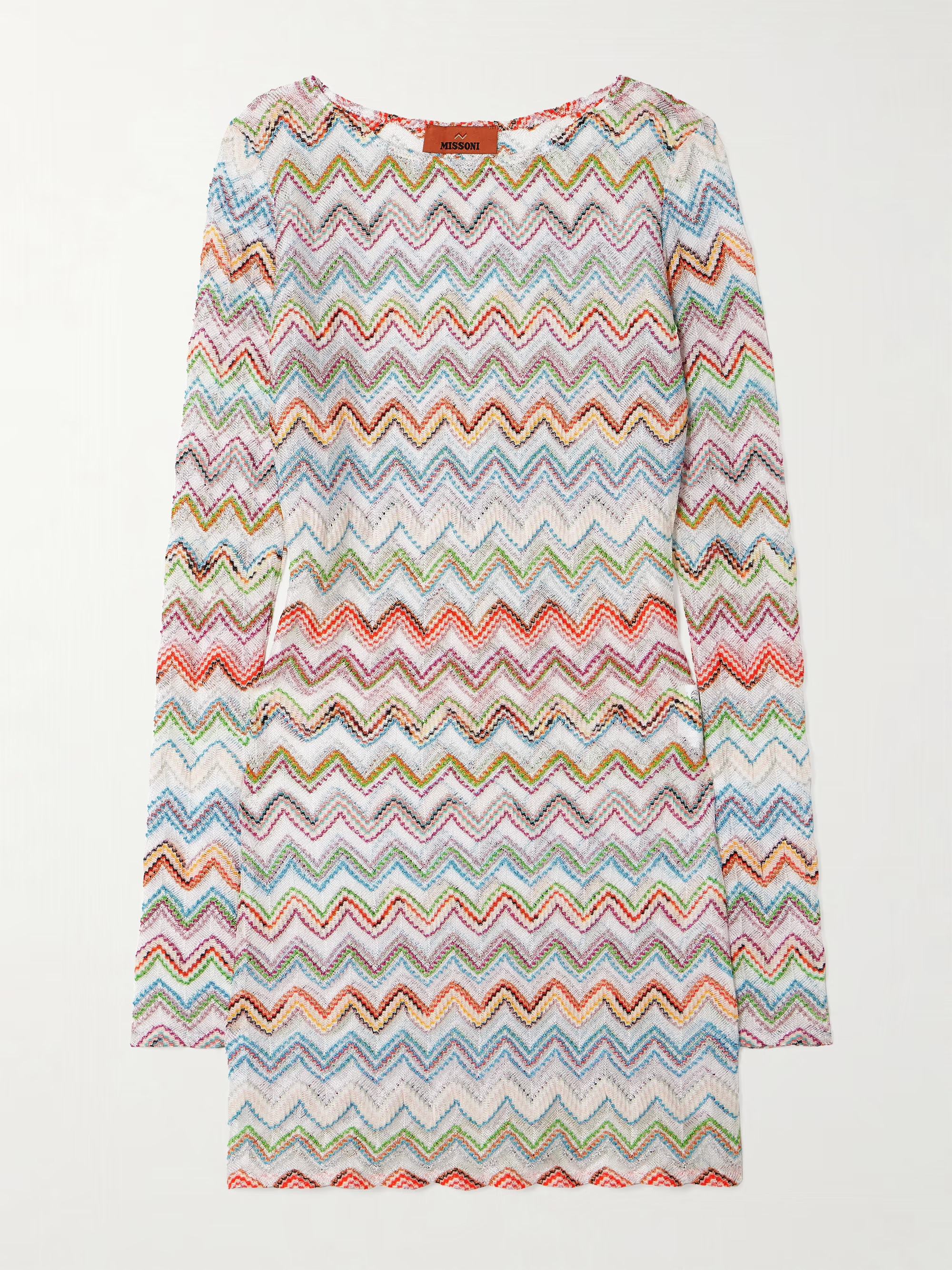 Metallic crochet-knit mini dress | NET-A-PORTER (US)