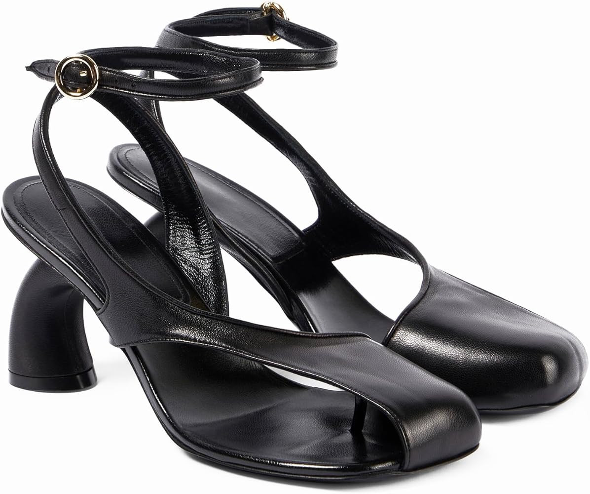 Trendy Open Toe Heeled Sandals for Women - Stylish Thong Sandals with Unique Curved Contoured Hee... | Amazon (US)