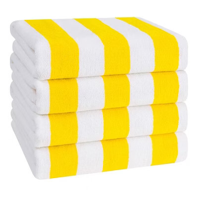 American Soft Linen Beach Towel, 100% Cotton Cabana Striped Beach Towel, 30 in by 60 in Soft Absorbent Beach Pool Towel
, Yellow | Target