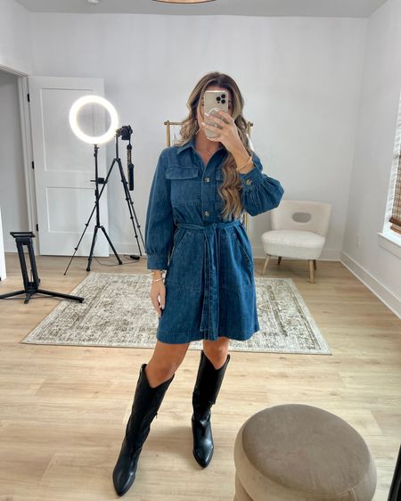 FALL DENIM DRESS 👗 Wearing this belted denim dress from Walmart in a size small, fits tts. Perfect for the fall with your favorite pair of boots 👢 more fall dresses linked below!

Fall Dress, Denim Dress, Fall Denim Dress, Belted Dress, Walmart Dress, Walmart Fall Dress, Fall Outfits, Madison Payne

#LTKSeasonal #LTKstyletip #LTKfindsunder50