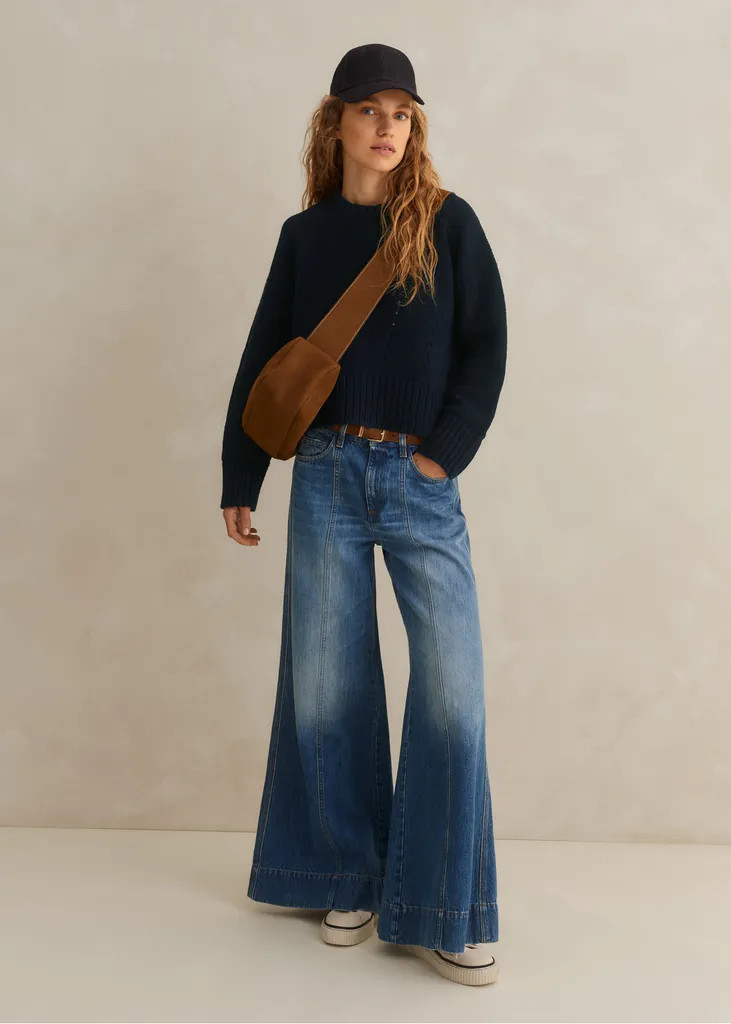 Chunky Cotton Curved Hem Sweater | ME+EM US