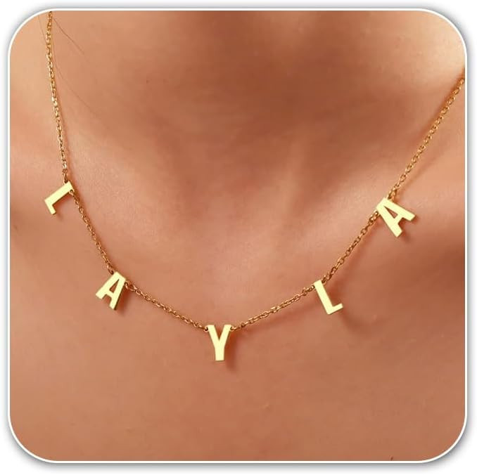 TRANGEL Multiple Initial Necklaces for Women,Custom Name Necklace Personalized,18K Gold Plated Ch... | Amazon (US)
