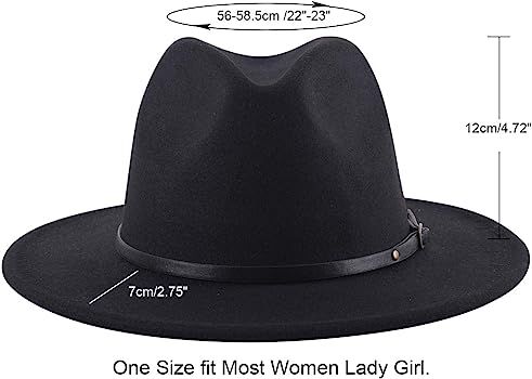 Lanzom - Sombrero clásico de ala ancha flexible para mujer, Sombrero Panamá con cinturón con h... | Amazon (US)