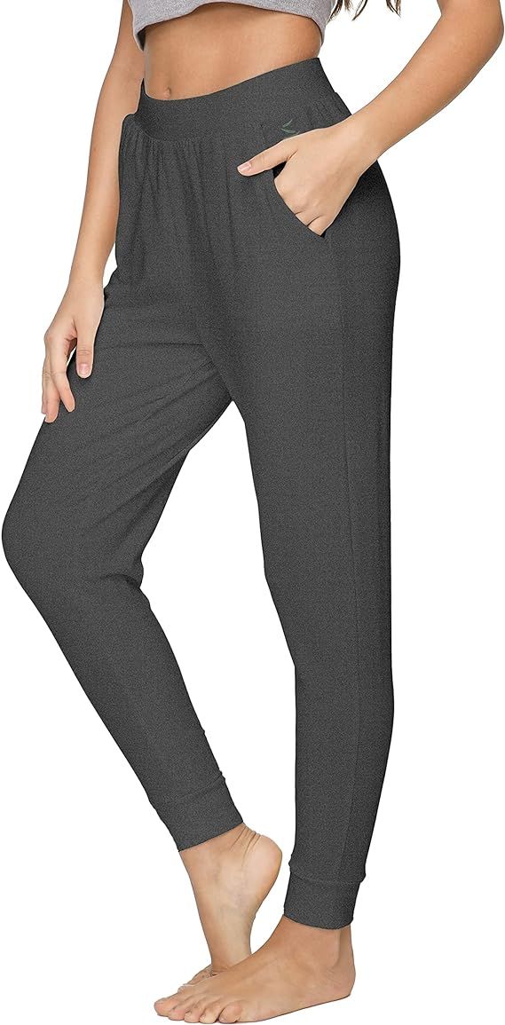GYS Women's Lounge Pants with Pockets Lightweight Bamboo Joggers Pants Yoga Sweatpants Tapered Pa... | Amazon (US)