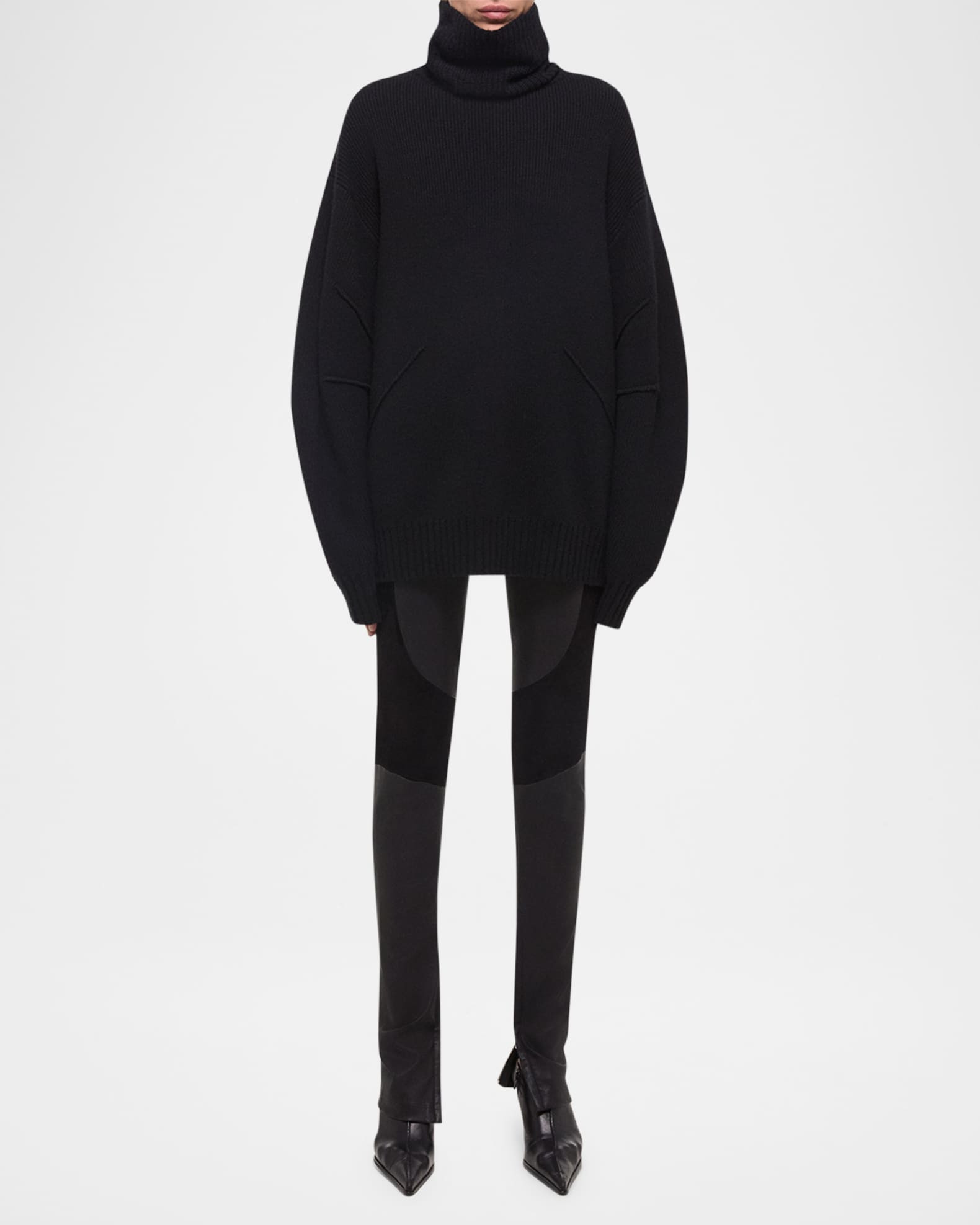 Helmut Lang Apex Chunky Wool-Cashmere Turtleneck Sweater | Neiman Marcus