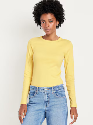 Snug Long-Sleeve Crew-Neck T-Shirt | Old Navy (US)