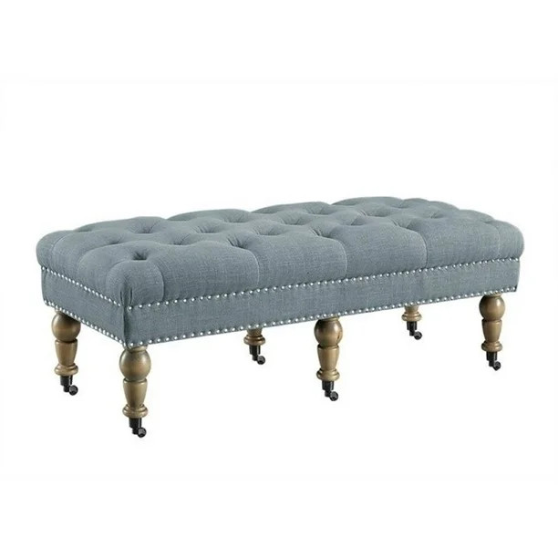 Atlin Designs 50" Bedroom Bench in Blue and Distressed Gray - Walmart.com | Walmart (US)