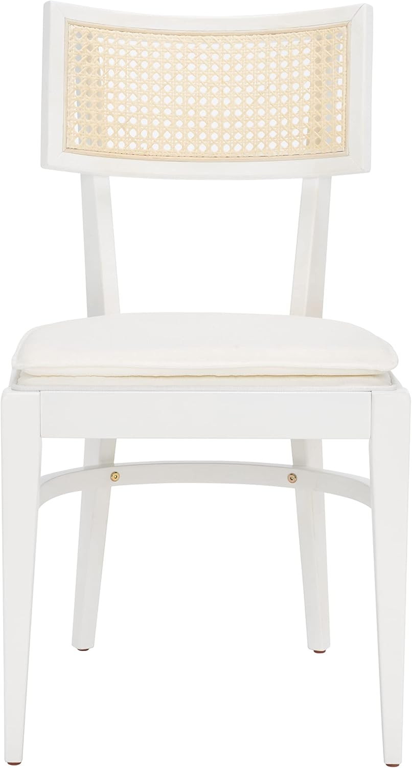 Safavieh Home Collection Galway Coastal White/Natural Cane Seat Cushion Dining Chair | Amazon (US)
