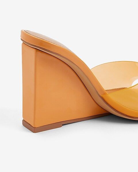 Orange Vinyl Wedge Sandals | Express