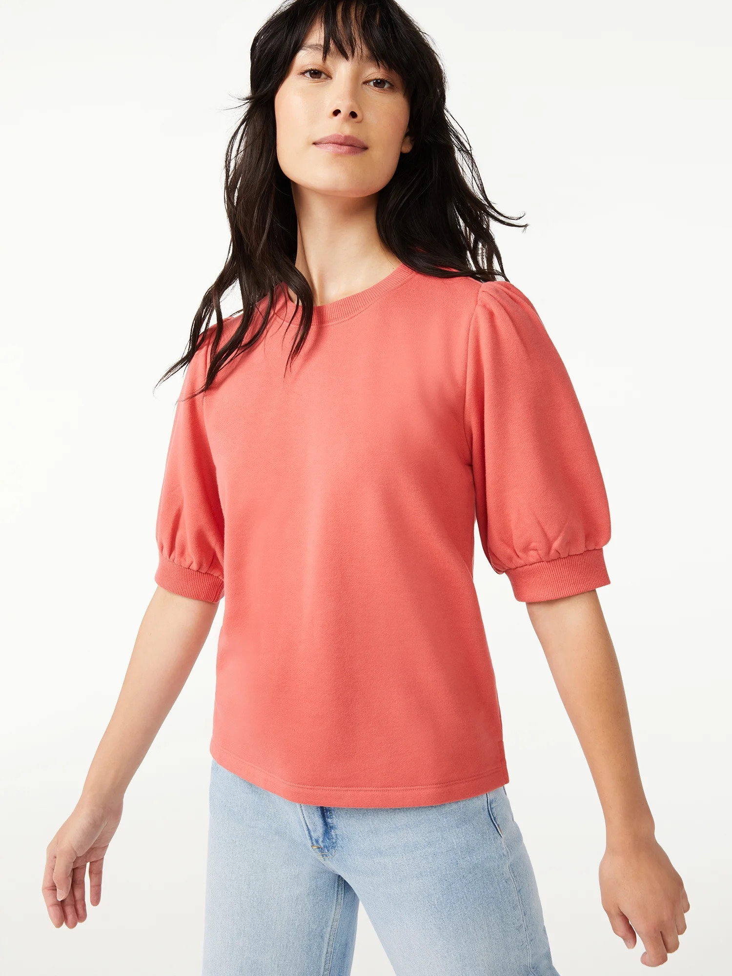 Free Assembly Women's Puff Shoulder Top | Walmart (US)