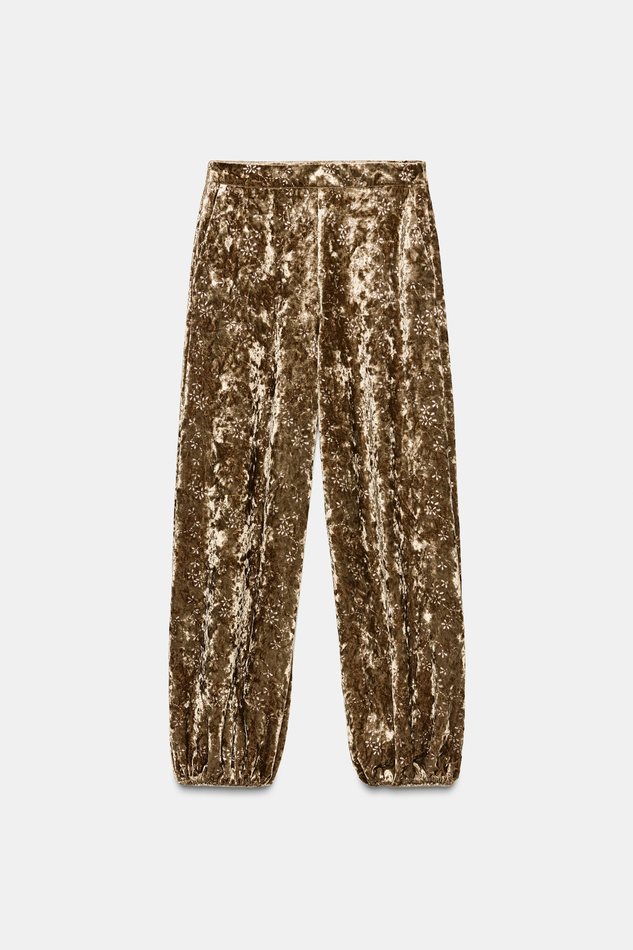 VELVET METALLIC THREAD BALLOON PANTS | Zara US