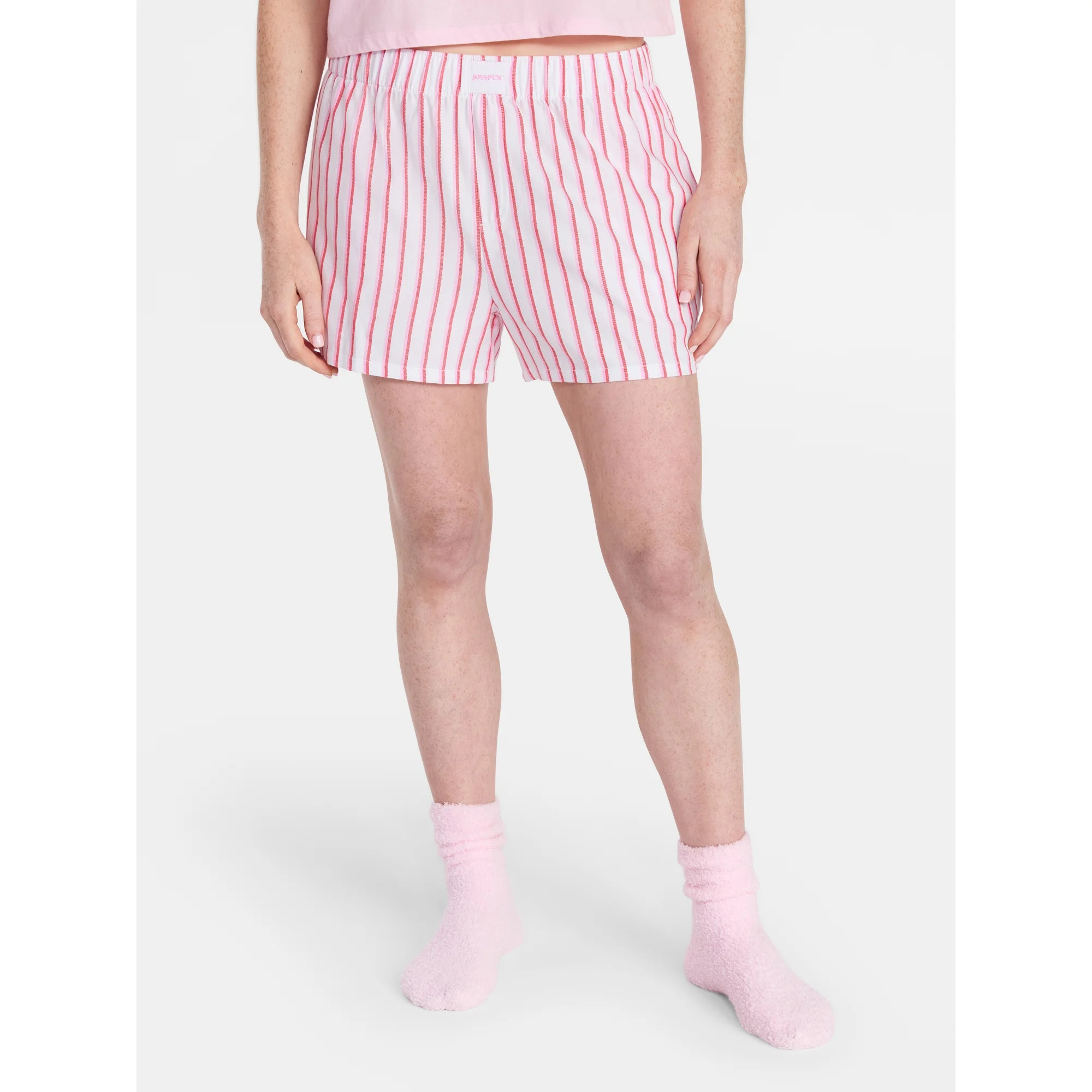 Joyspun Women's Woven Pajama Boxer Shorts, 3'' Inseam, Sizes XS-3X | Walmart (US)
