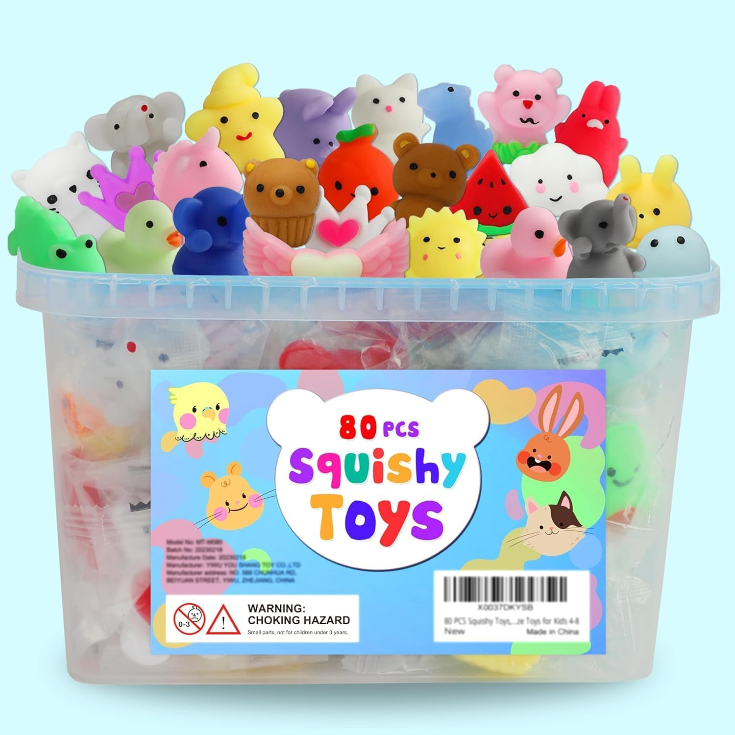 80Pcs Party Favors for Kids 4-8, Kawaii Squishies Mochi Squishy Toy Bulk Fidget Sensory Toys Birt... | Amazon (US)