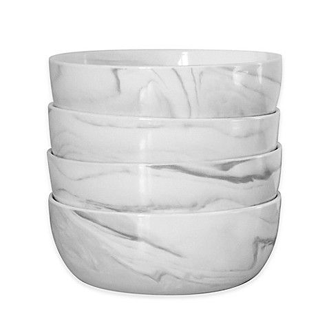 Artisanal Kitchen Supply® Coupe Marbleized Cereal Bowls in Grey (Set of 4) | Bed Bath & Beyond