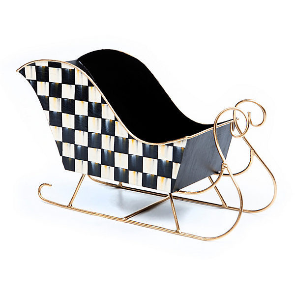 MacKenzie-Childs Courtly Check Medium Tin Sleigh | MacKenzie-Childs