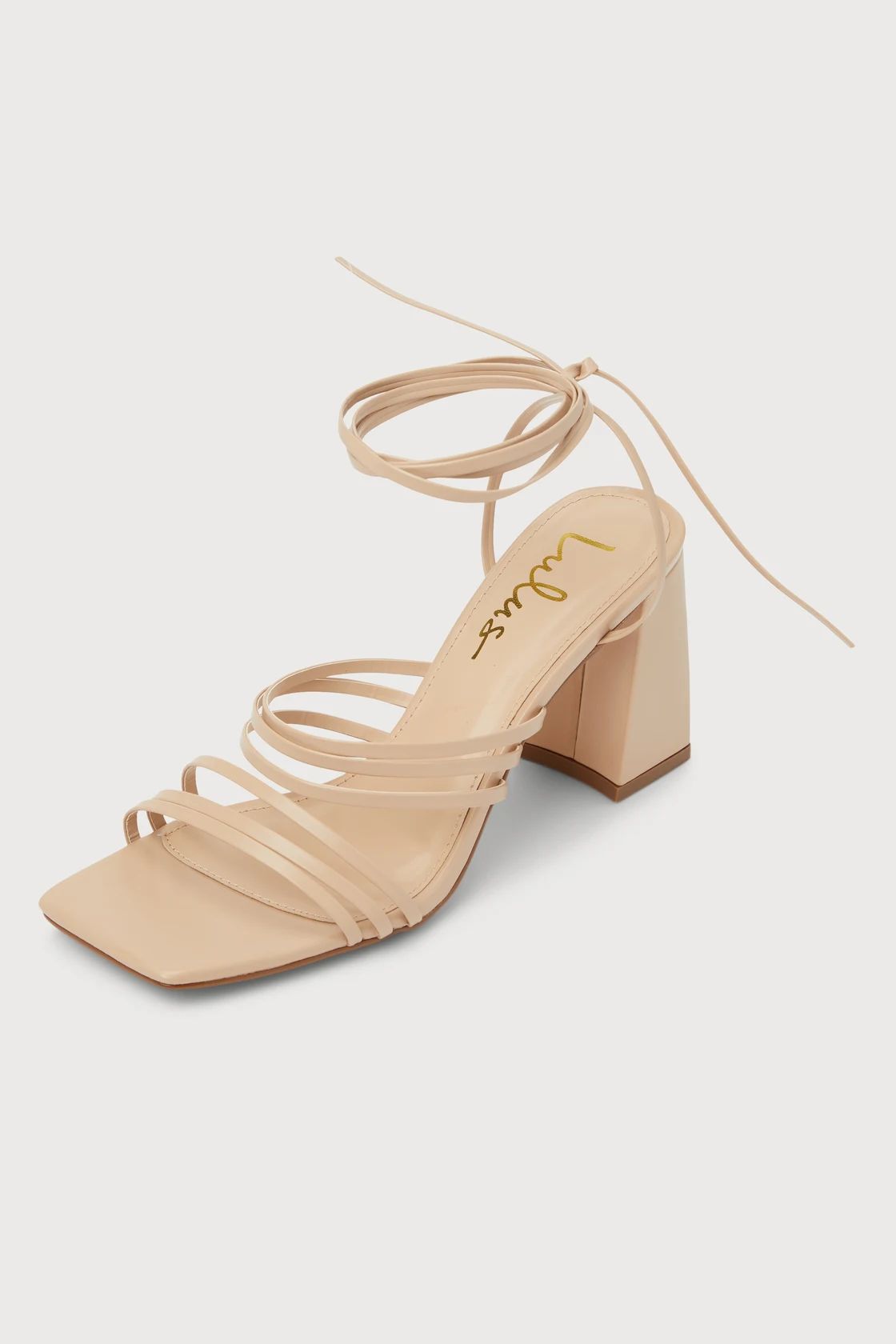 Arvid Light Nude Strappy Lace-Up High Heel Sandals | Lulus