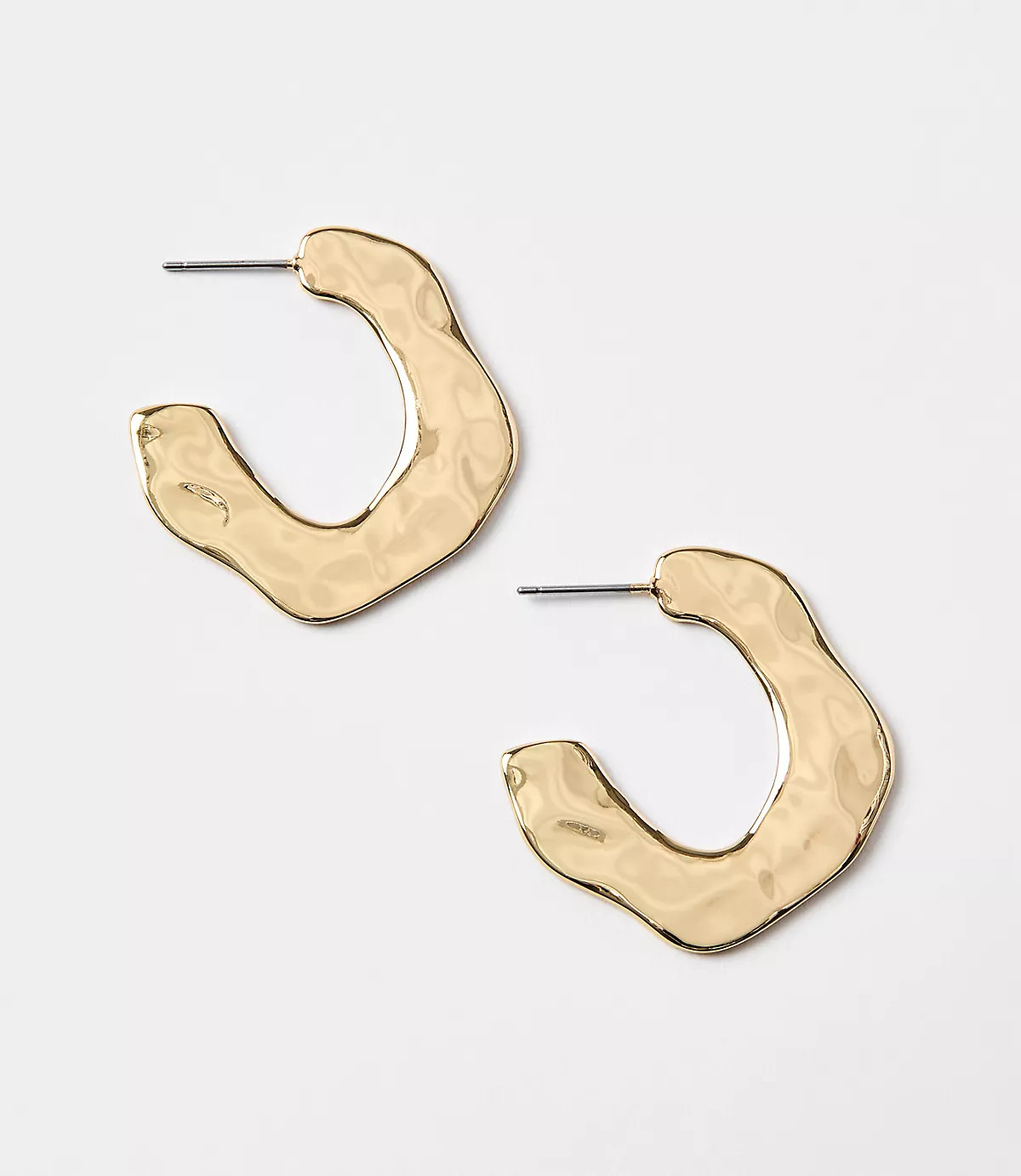 Molded Metal Hoop Earrings | LOFT