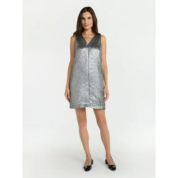 Time and Tru Women's Brocade Shift Dress, XS-XXXL | Walmart (US)