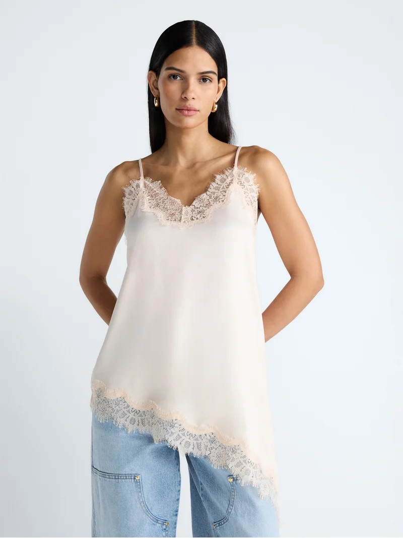 Devil Wears Prada Scoop Collection Women's Asymmetrical Lace Cami, Sizes XS-XXL | Walmart (US)