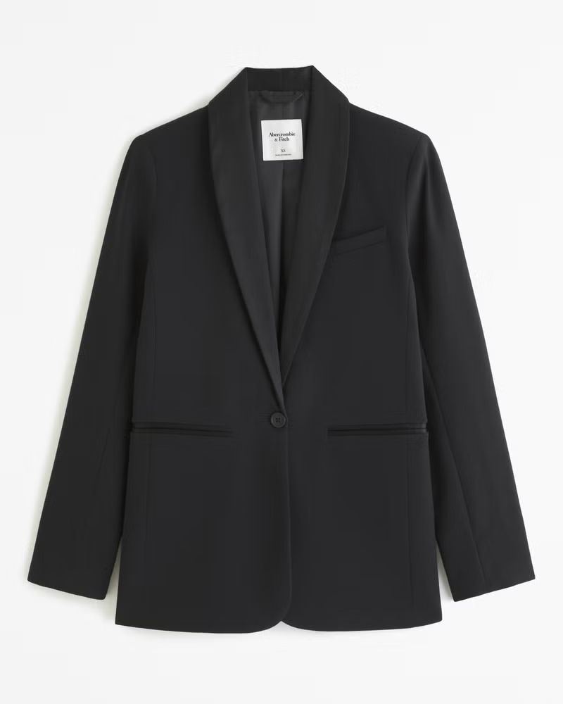 Women's Satin Trim Party Blazer | Women's Coats & Jackets | Abercrombie.com | Abercrombie & Fitch (US)