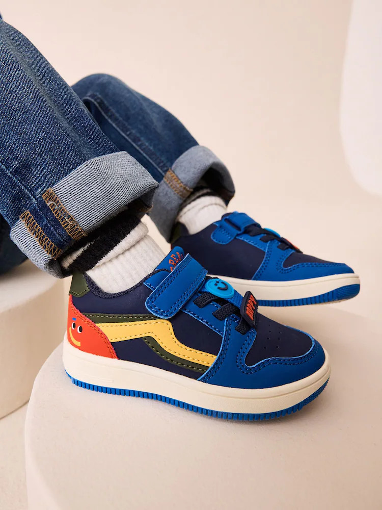 Buy Navy Blue Touch Fastening Elastic Lace Trainers from Next USA | Next US