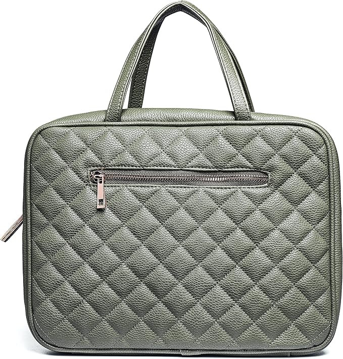 Ms Lovely Leather Toiletry Travel Bag for Women - Large Cosmetic Size with 4 Pockets - Rose Gold ... | Amazon (US)