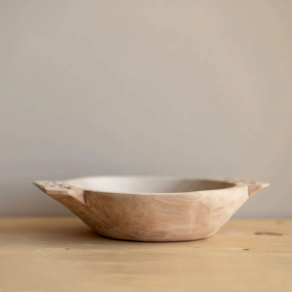 Small Wooden Bowl with Carved Handles | Roan Iris