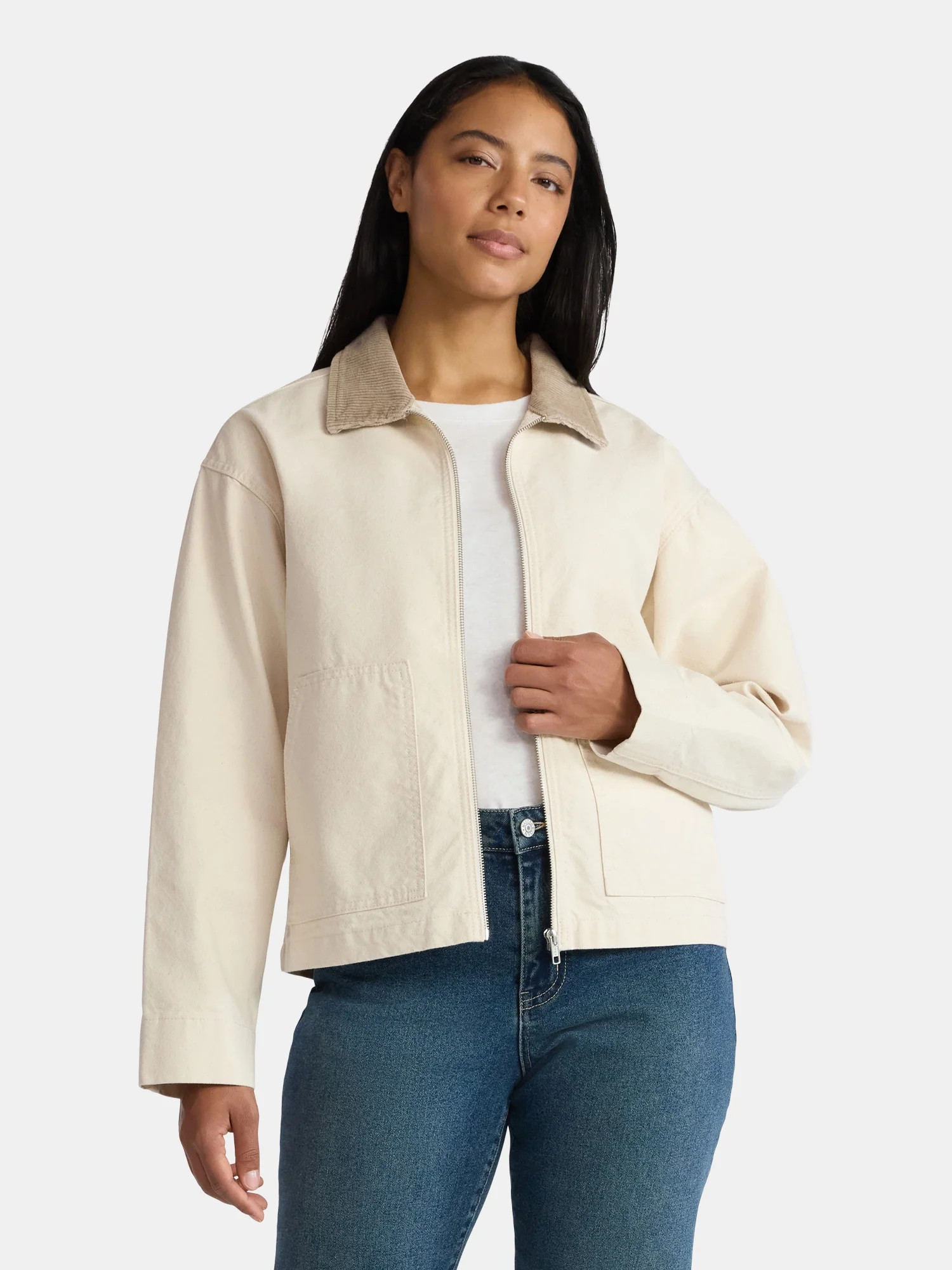Madden NYC Women's Cotton Canvas Utility Jacket, Sizes XXS-XXL | Walmart (US)