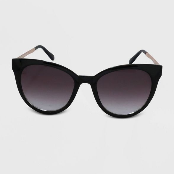 Women's Cat Eye Plastic Metal Combo Sunglasses - A New Day™ Black | Target