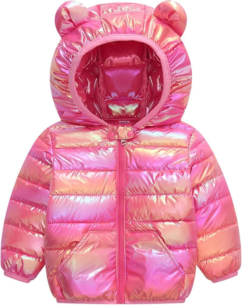 Toddler Winter Coats Puffer Padded Jacket Baby Boys Girls Bear Hoods Down Jacket Light Weight Inf... | Amazon (US)