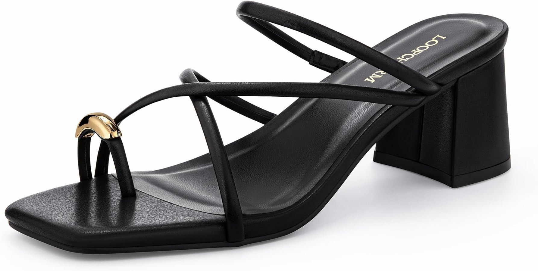 Women\u2019s Strappy Sandals Mules Dress Low Chunky Block Heel Square Open Toe Slip On Shoes with... | Amazon (US)