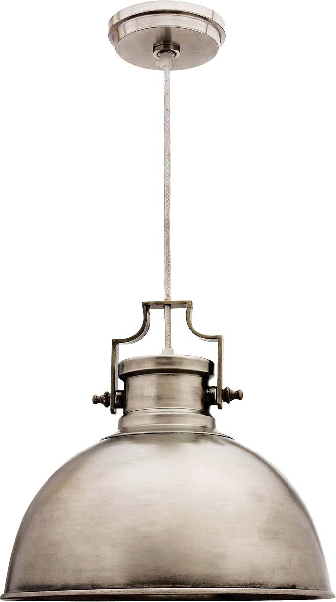 Kenroy Home 92065ANI Nautilus 1 Light Pendant with Antique Nickel Finish, Casual Style, 13" Heigh... | Amazon (US)