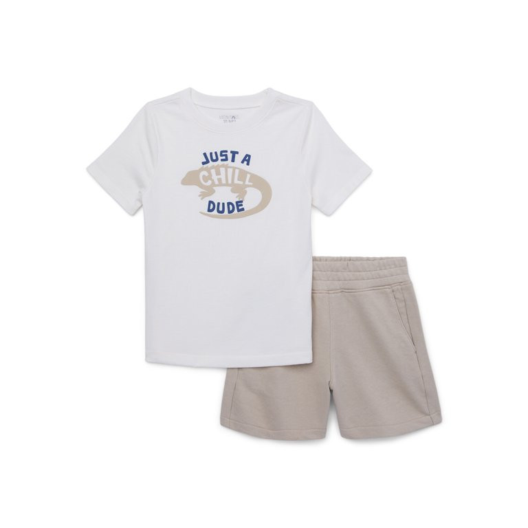 Garanimals Toddler Boy Tee and French Terry Shorts Outfit Set, 2-Piece, Sizes 18M-5T | Walmart (US)