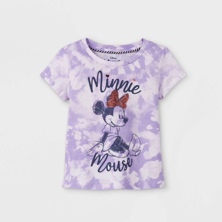 Toddler Girls' Disney Minnie Mouse Short Sleeve Graphic T-Shirt - Purple | Target