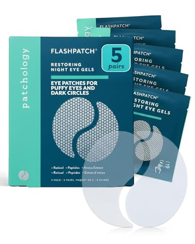 Patchology Restoring Eye Gel Patches with Retinol & Collagen - Eye Masks for Dark Circles, Puffy Eyes & Wrinkles - Anti-Aging Overnight Eye Pads Set - Brighten Skin Care for Eye Bags (5 Pairs) | Amazon (US)