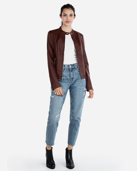 (minus The) Leather Double Peplum Jacket | Express