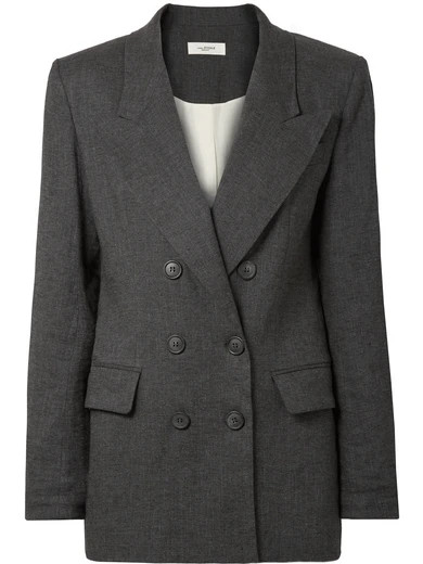 Isabel Marant Étoile - Orka Linen-blend Blazer - Charcoal | NET-A-PORTER (UK & EU)