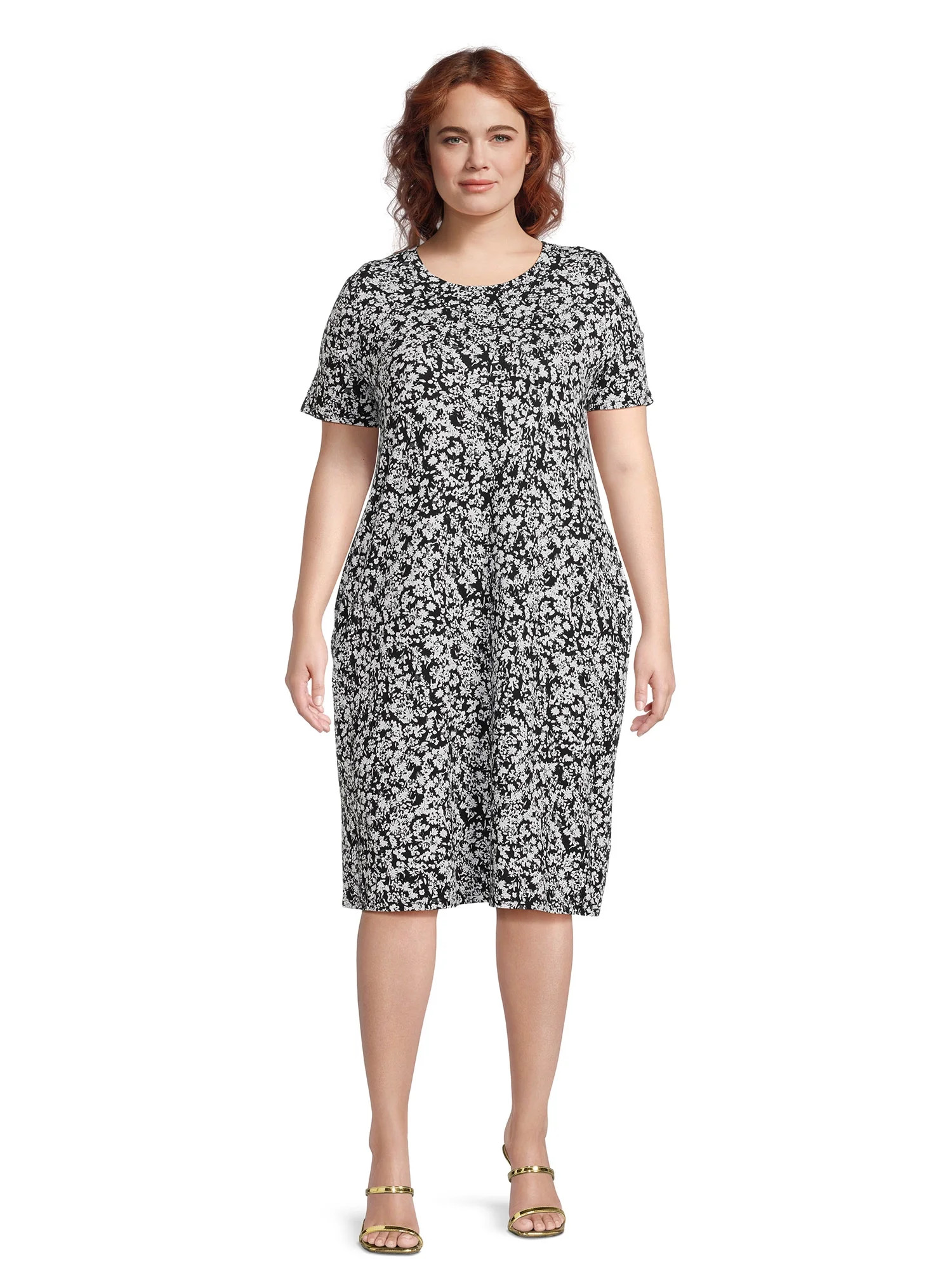 Terra & Sky Women’s Plus Size T-Shirt Dress with Short Sleeves | Walmart (US)