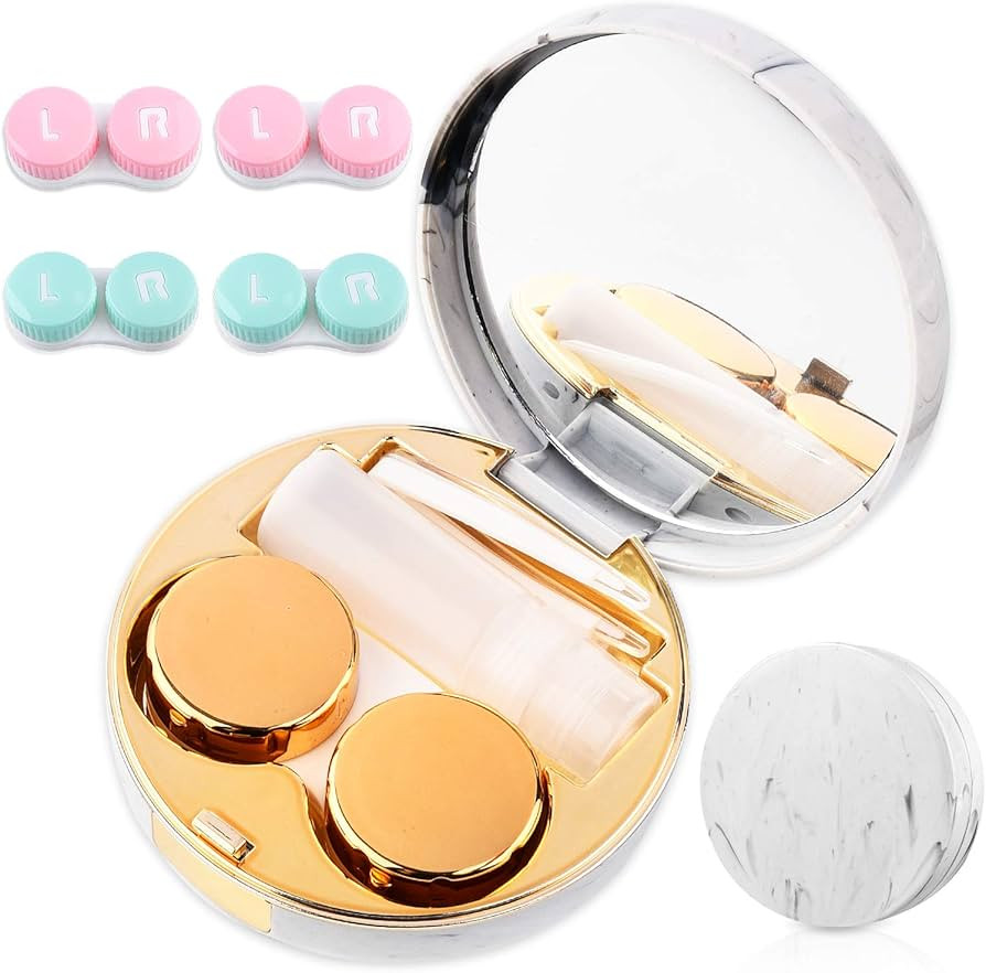 Amazon.com: cauyuan Contact Lens Case，Portable Travel Contact Lens Box with Mirror Tweezers Rem... | Amazon (US)