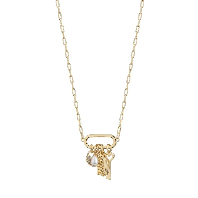 Believe by Brilliance Female Woman's Gold-Tone Multi Charm Necklace | Walmart (US)