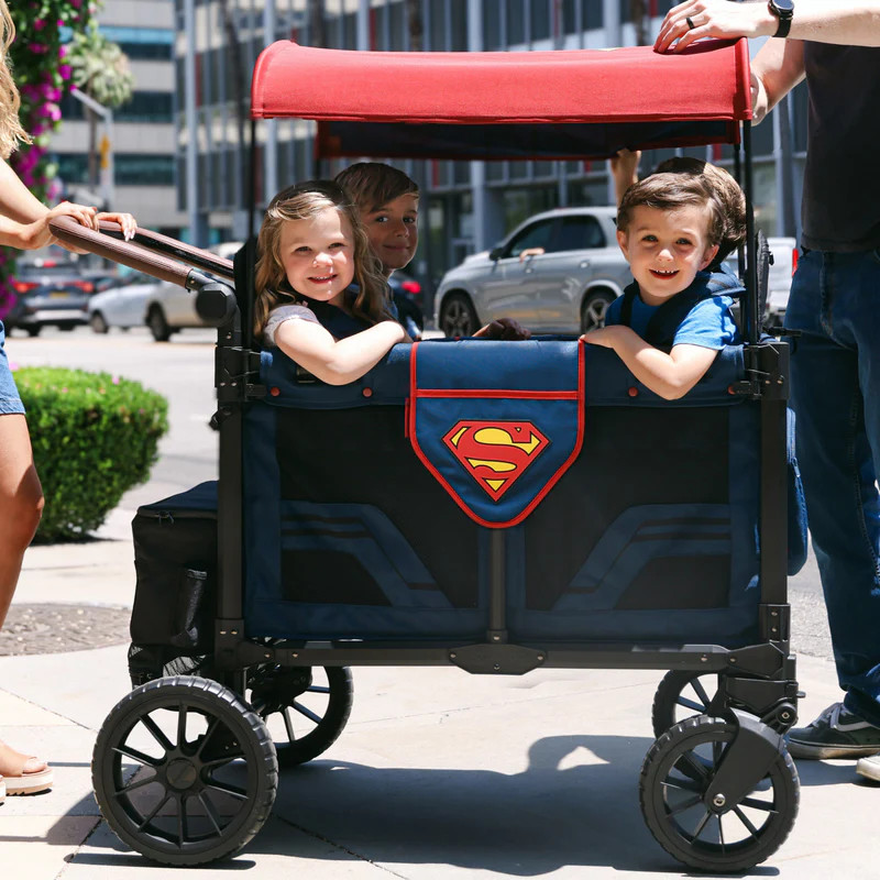 Superman Quad Stroller Wagon (4-Seater) | WonderFold | WonderFold Wagon