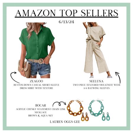 AMAZON TOP SELLERS - 6/13/24

Yesterday’s top sellers from Amazon are to die for! For another day, y’all have LOVED the chain link necklaces in both Aqua Sky and Brown from Amazon. Seriously, this necklace is one of the most lightweight pieces of jewelry I now own, but the quality is not compromised with its weight.

If you love a casual basic but are looking to add some pizzazz to your everyday wear, this textured button down top and batwing sleeve lounge set are the perfect addition to your wardrobe. 

#LTKStyleTip #LTKMidsize #LTKFindsUnder50